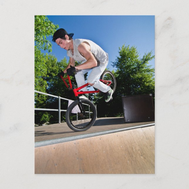 BMX Bike Stunt Postcard (Front)