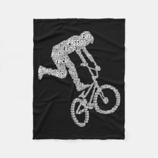 Bmx Bike Stunt Style Rider Boys Children Fleece Blanket