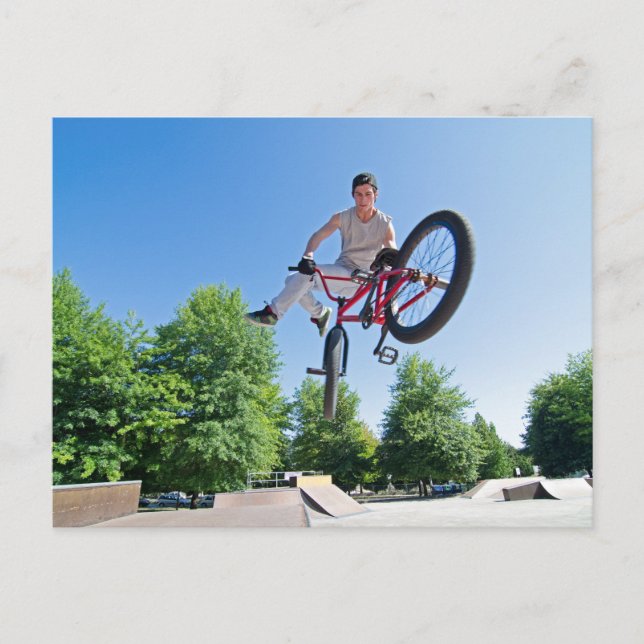 BMX Bike Stunt tail whip Postcard (Front)
