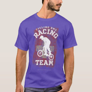 BMX Bike Switzerland Flag Biking Cycling Racing BM T-Shirt
