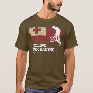 BMX Bike Tonga Flag Biking Cycling Racing BMX   T-Shirt