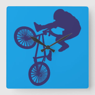 BMX-Biker Square Wall Clock