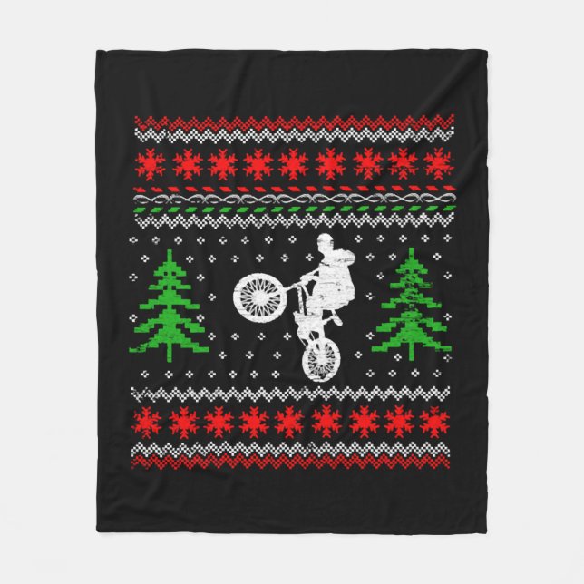 BMX Christmas Fleece Blanket (Front)