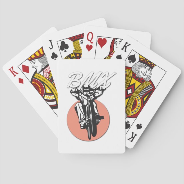 BMX  Cool Biker Retro Style Playing Cards (Back)