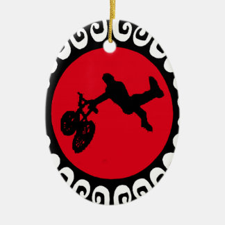 BMX FIRE REDDDDDD CERAMIC TREE DECORATION