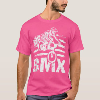 Bmx Flag Usa American Flag Sport Fan Bmx Bike T-Shirt