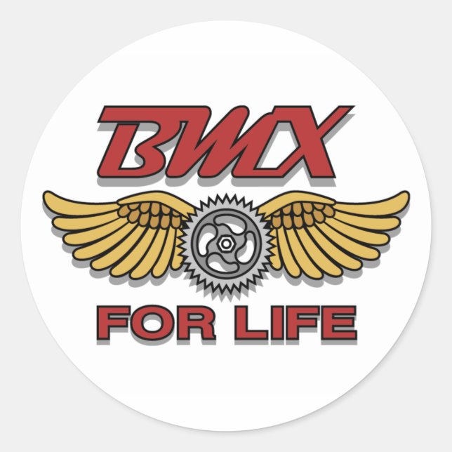 BMX for Life Classic Round Sticker (Front)