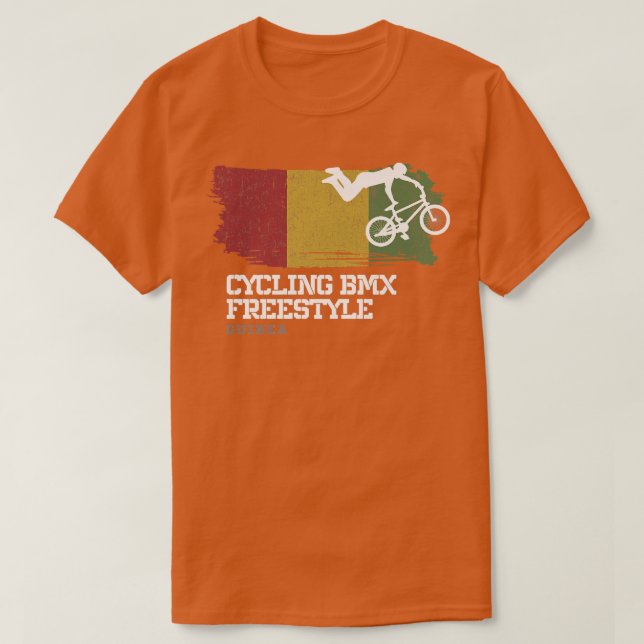 BMX Freestyle Bike Guinea Flag Biking Cycling BMX  T-Shirt (Design Front)