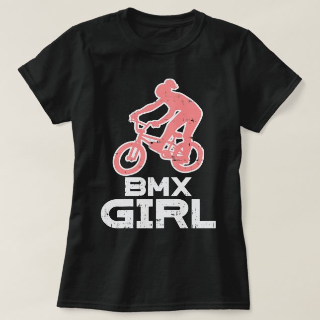 BMX Girl Cute Bicycle Bike Racing Cycling Biker Wo T-Shirt (Design Front)