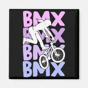 Bmx Girls Bike Stunt Children Performance Design Magnet