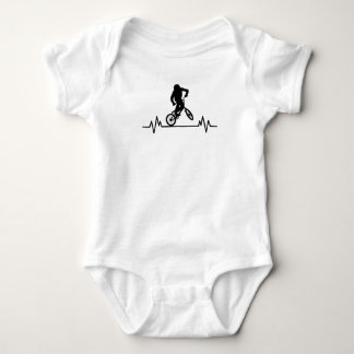 BMX Heartbeat Design Funny Rider Cycling Bike Gift Baby Bodysuit