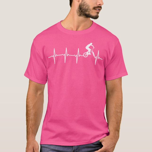 Bmx Heartbeat For Bmx Riders T-Shirt (Front)