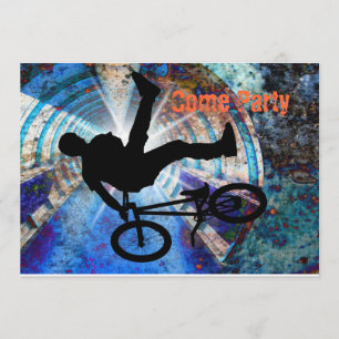 BMX in a Grunge Tunnel Invitation