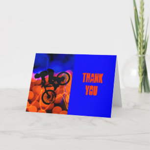 BMX in Light Crystals and Lightning Thanks Thank You Card