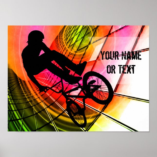 BMX in Lines & Circles Customise Poster (Front)