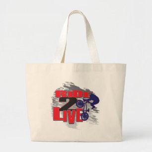 BMX Live to Ride Ride to Live Large Tote Bag