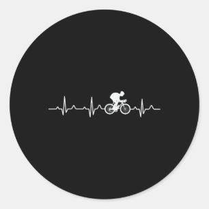 Bmx Mtb Cyclist Heartbeat Mountain Bike Riders Classic Round Sticker
