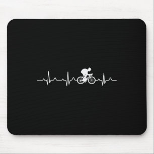 Bmx Mtb Cyclist Heartbeat Mountain Bike Riders  Mouse Pad