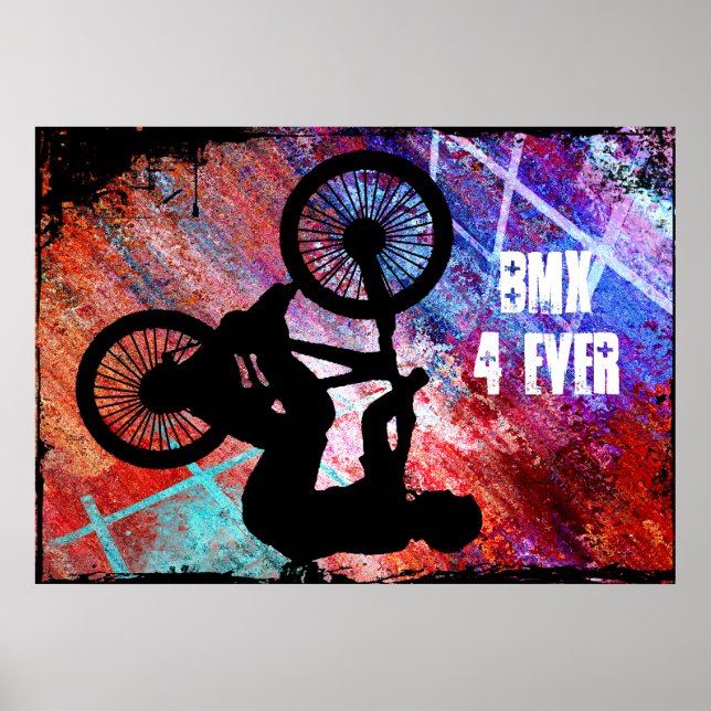 BMX on Rusty Grunge Poster (Front)