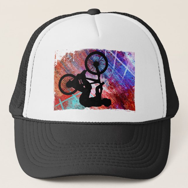 BMX on Rusty Grunge Trucker Hat (Front)