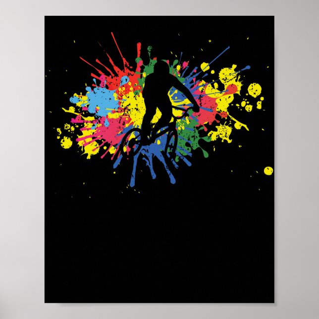 BMX paint splash blob freestyle cyclist Poster (Front)