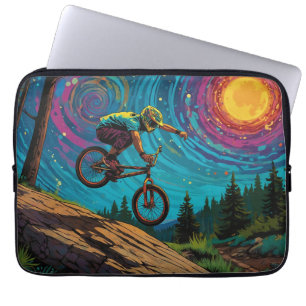 BMX Rider on Mountain Slope Laptop Sleeve