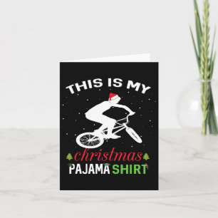 Bmx Rider Xmas Gift Tee Family Matching Pajama Card