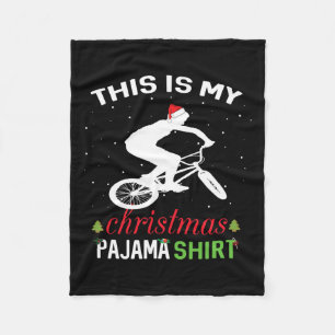 Bmx Rider Xmas Gift Tee Family Matching Pajama  Fleece Blanket