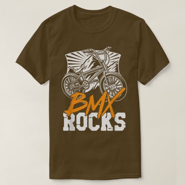 BMX Rocks Bike Bicycle Skeleton Biking Cycling Hal T-Shirt (Design Front)