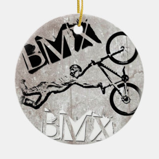 BMX Rules Christmas Ornament, Copyright Karen J Wi Ceramic Tree Decoration