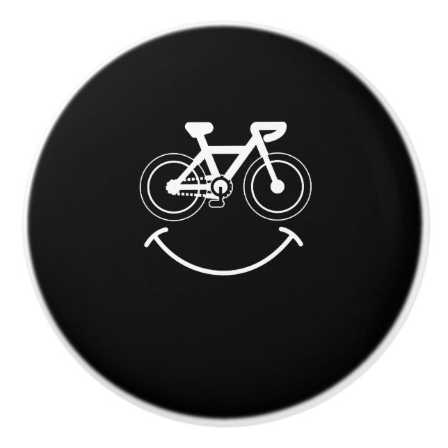 BMX Smiling Face Gift - Cycle Bike Fun Ceramic Knob (Front)