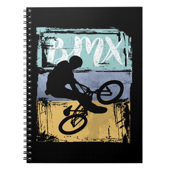 BMX Tee - Vintage Retro BMX Bike Rider Notebook (Front)