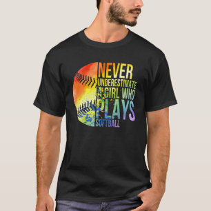 Bndb Never Underestimate A Girl Who Plays Softball T-Shirt
