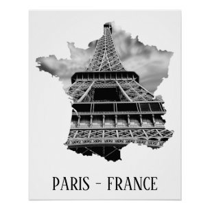 BnW Eiffel tower Poster