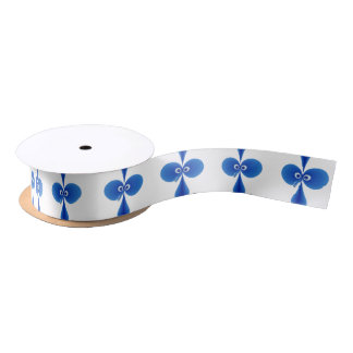 Bo oby Bird Blue Satin Ribbon