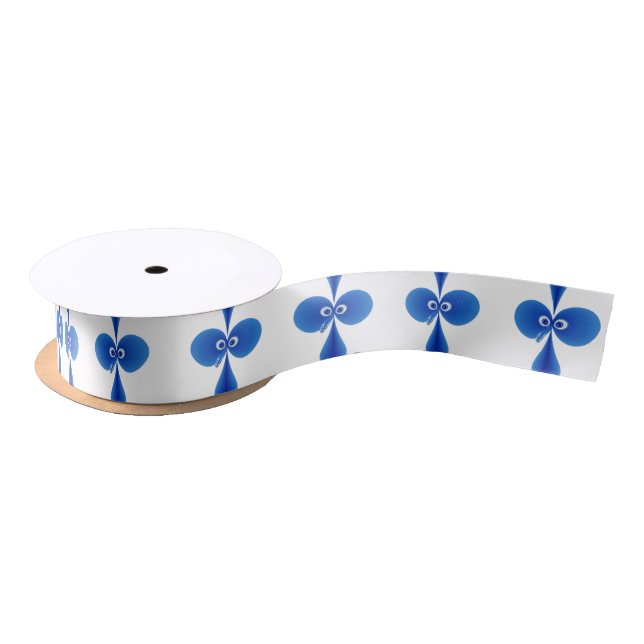 Bo oby Bird Blue Satin Ribbon (Spool)