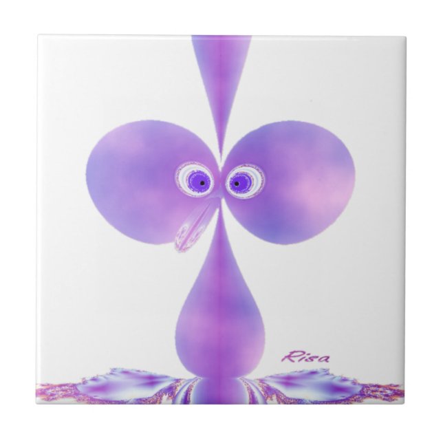 Bo-oby Bird Purple Tile (Front)