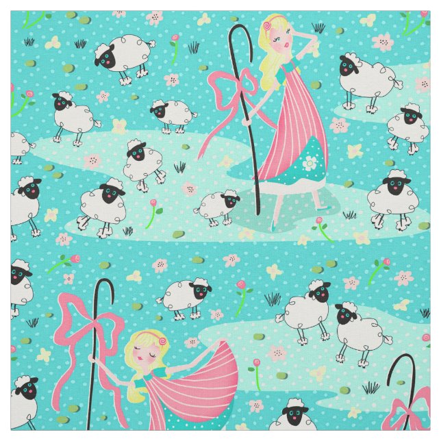 Bo Peep and Sheeps Bedding fabric (Swatch)