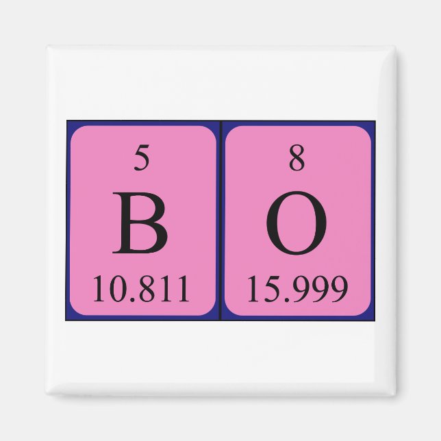 Bo periodic table name magnet (Front)