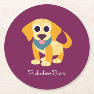 Bo the Dog Round Paper Coaster