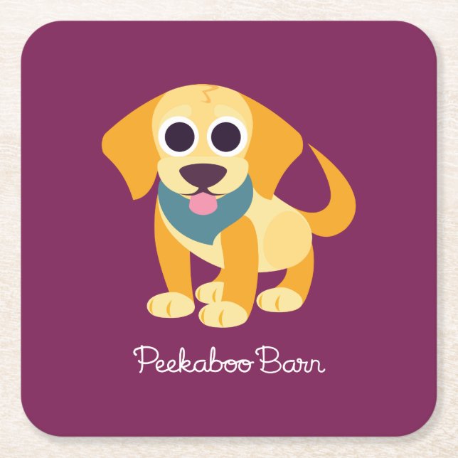 Bo the Dog Square Paper Coaster (Front)