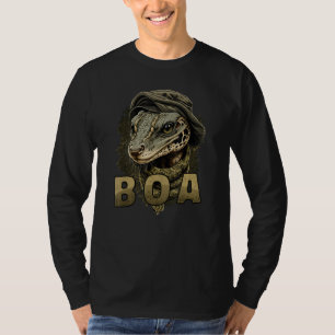 Boa Constrictor Snake in Hat and Scarf Funny Graph T-Shirt