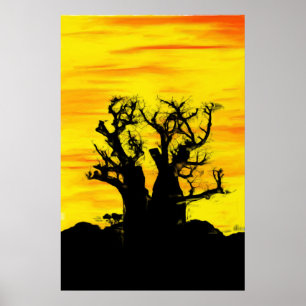 Boab Tree in Oils Archival Print