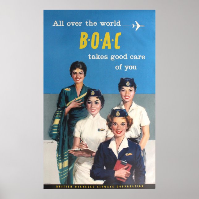 BOAC British Overseas Airways Corporation Poster (Front)