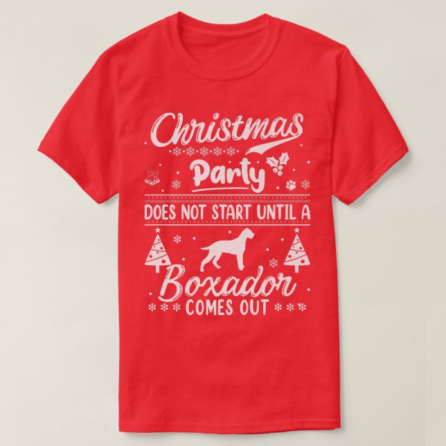 Boador Dog Tree Christmas Party Pet Animal Dog Lov T-Shirt (Design Front)