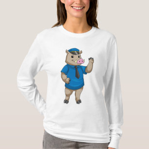 Boar as Police officer with Police hat T-Shirt