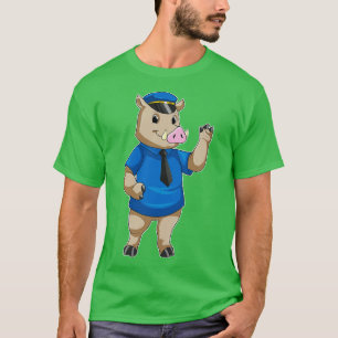 Boar as Police officer with Police hat T-Shirt