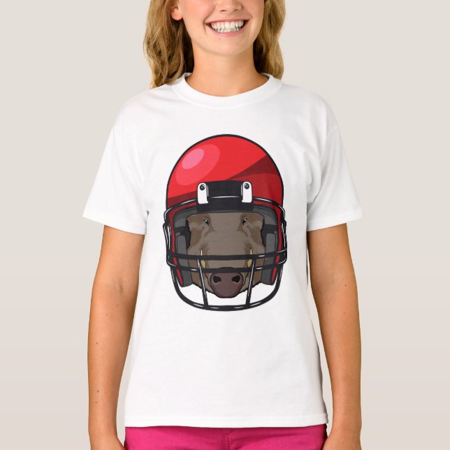 Boar at Football Sports T-Shirt (Front)