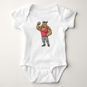 Boar Bodybuilder Bodybuilding Muscles Baby Bodysuit