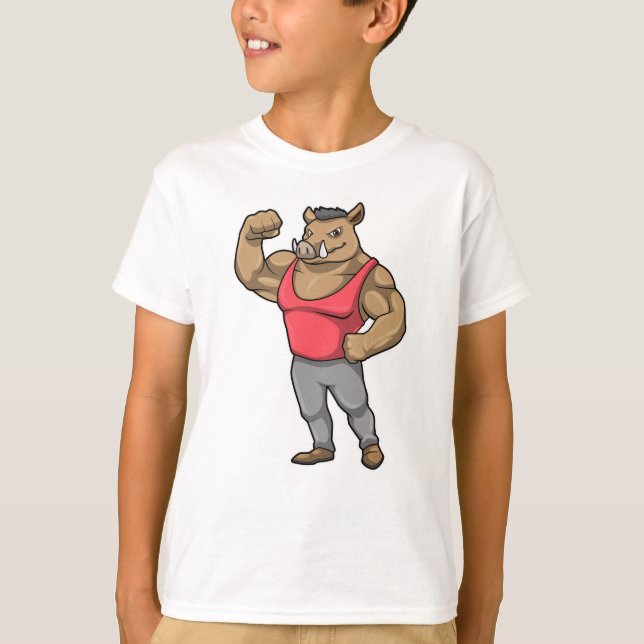 Boar Bodybuilder Bodybuilding Muscles T-Shirt (Front)